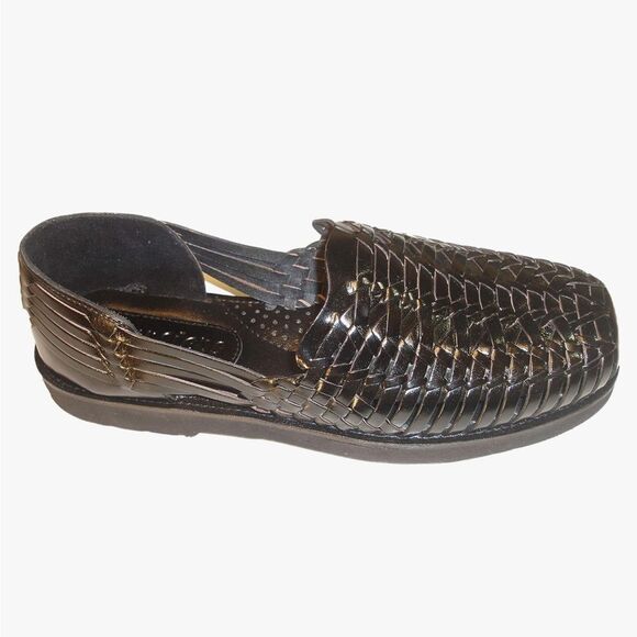 Sunsteps Men's Barclay Leather Black Multi Color Hand Woven Huarache Sandal - Picture 1 of 7